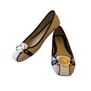 MICHAEL KORS MK Fulton Women's Flat Moccasins Cream White Real Leather Size 8M